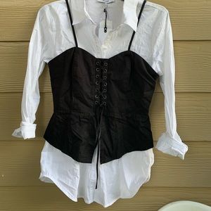 Blouse with Black Corset